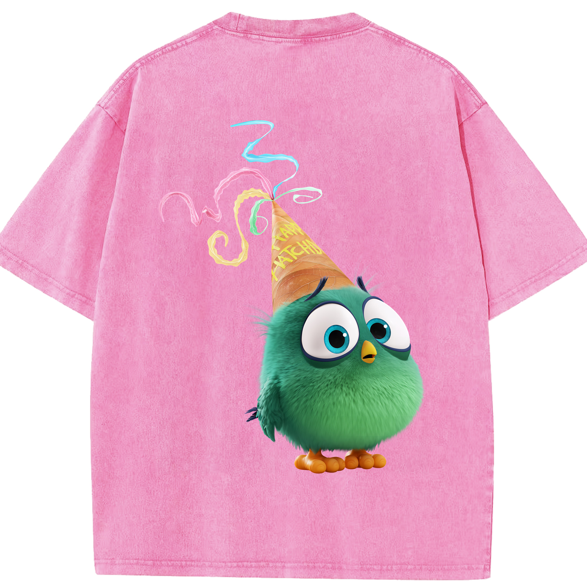 （画像用） Angry Birds アングリーバード 綿100% ヴィンテージ風 半袖Tシャツ（背面プリント）